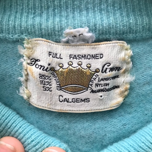 Vintage 1940s Blue Lambswool Blend Sweater - Picture 3 of 3